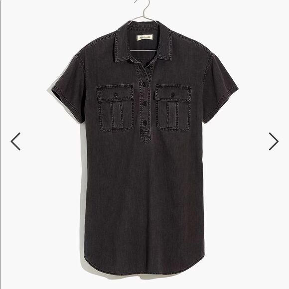 Madewell Denim Popover Shirtdress in Lunar Wash - Picture 1 of 5